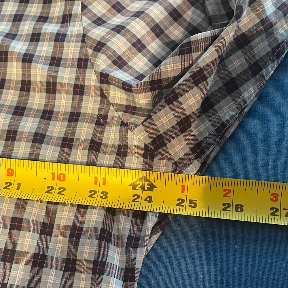 Peter Millar Blue and White Checkered Button Down Shirt - Picture 4 of 8